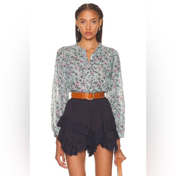 Doen Tops - Isabel Marant Etoile ‘Mexika Top’ in Almond Green Floral  Size US 4 / FR 36 Doen
